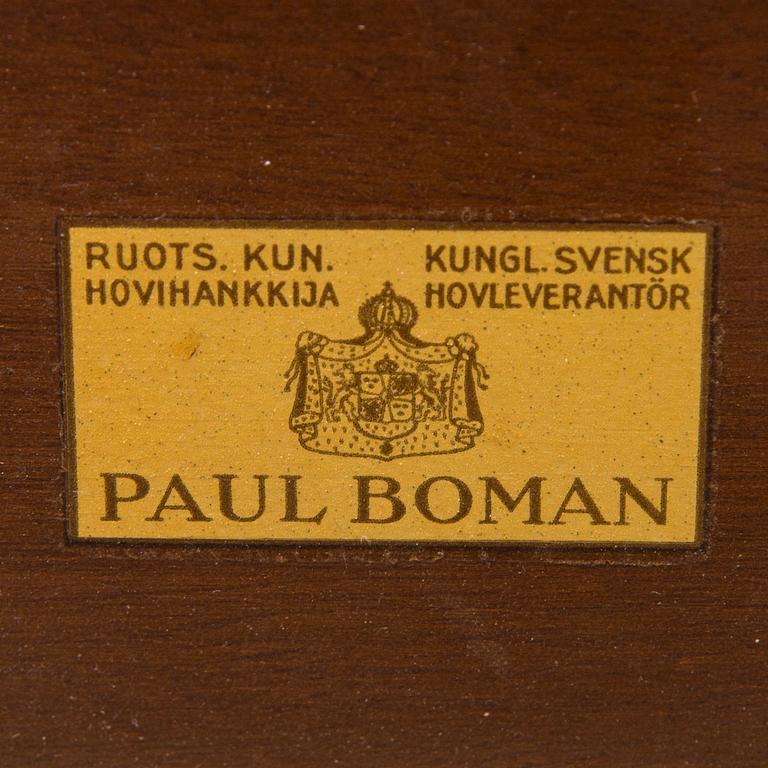 A mid 20th century conference table / dinner table marked Paul Boman.