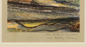 Harry Martinson, Landscape with trees and mountains.