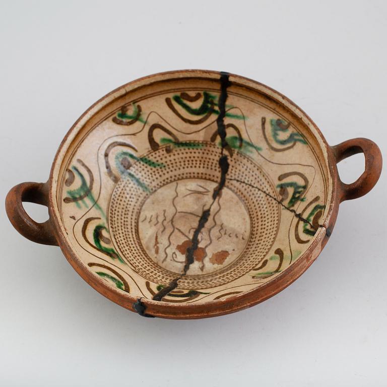 SKÅL, lergods, datering 1795.