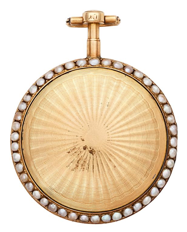 A gold cylinder pocket watch, André Hessén, Paris, c. 1780.