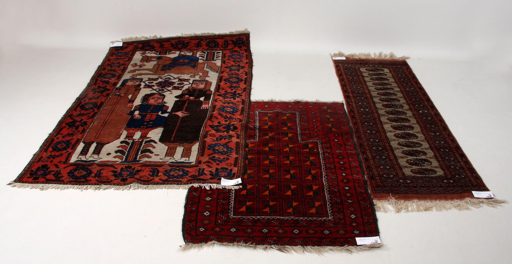 MATTOR, 3 st, orientaliska, 137 x 90, 198 x 117, 185 x 62.