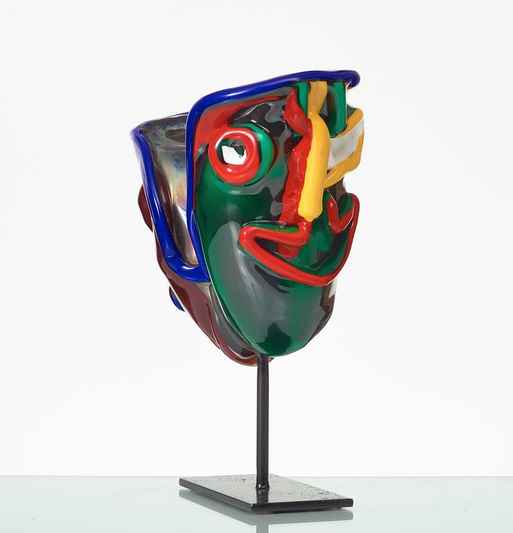 A Bengt Lindström 'Janus' glass sculpture, Berengo, Italy, 1980's.