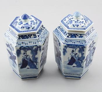 LOCKURNOR, 1 par, porslin, Kina, 1900-tal.