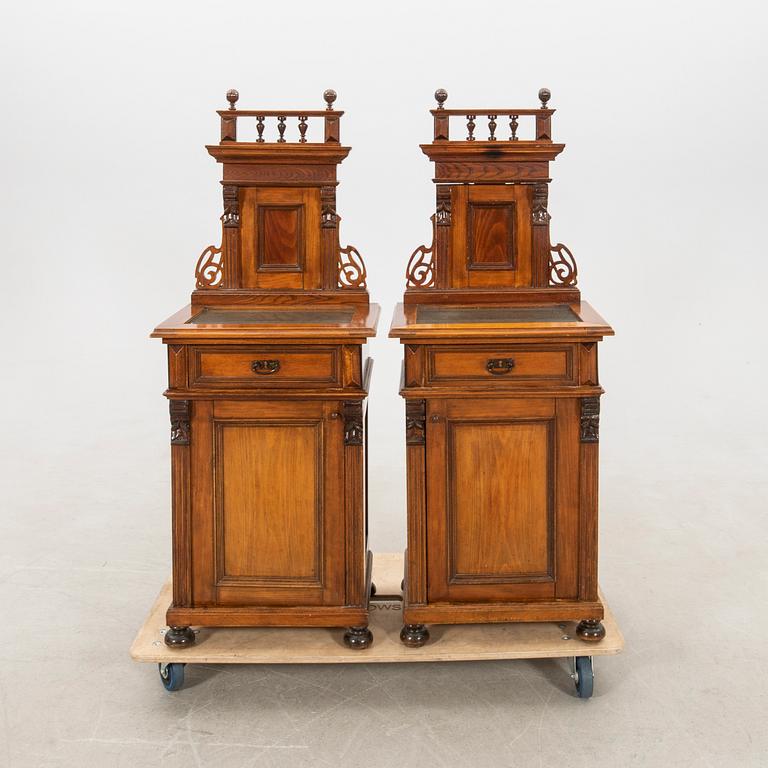 Bedside tables, a pair, Neo-Renaissance, circa 1900.