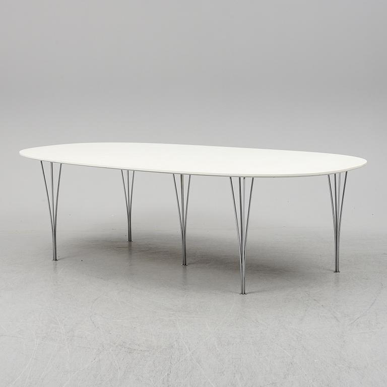 PIET HEIN & BRUNO MATHSSON, a 'Superellips dining table from MIAB/Fritz Hansen, 1982.