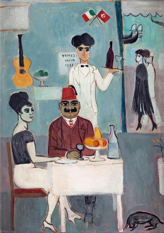 Einar Jolin, På restaurang, Venedig.