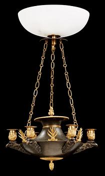 A Swedish Empire 19th century six-light hanging-lamp.