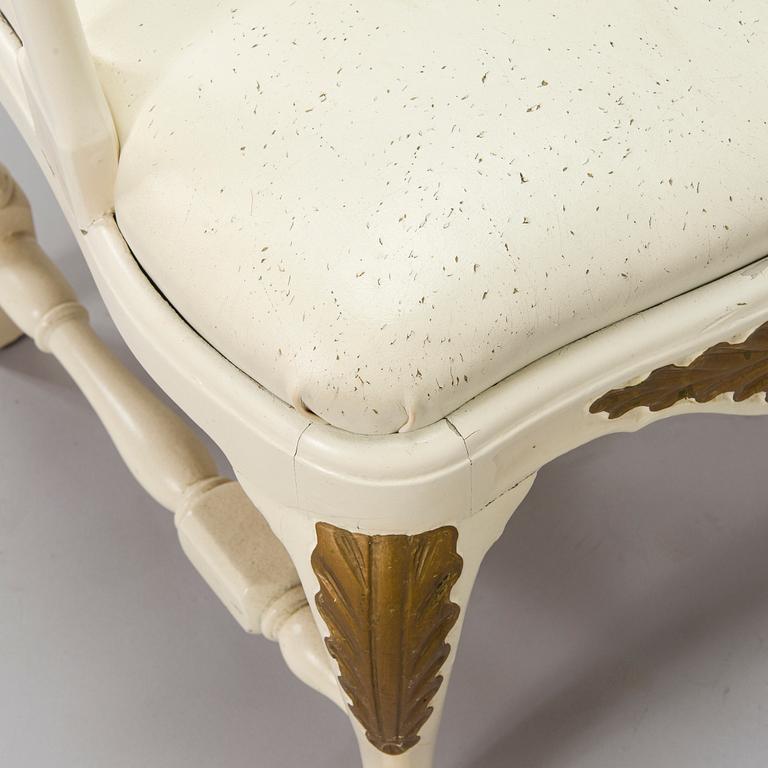 A mid 18th century baroque/ rococo armchair.