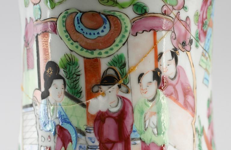 VAS, porslin, Kina, Kanton, 1800-talets mitt.