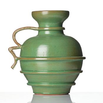 Allan Ebeling, or Albert Landin, a grand glazed earthenware vase, Sigtuna keramik, Sweden, 1937-40.