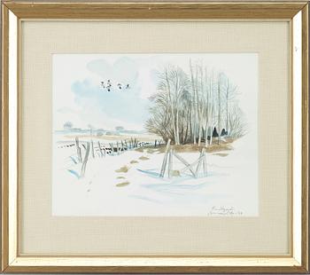 GUNNAR BRUSEWITZ, watercolor, signed and dated.