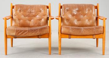 FÅTÖLJER, ett par, "Läckö", OPE, Ingemar Thillmark, 1960-tal.