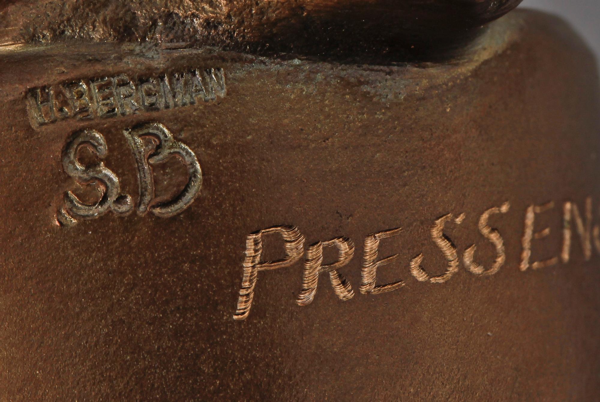 STIG BLOMBERG, skulptur, brons, monogramsign. Gjutarstämpel Herman Bergman.