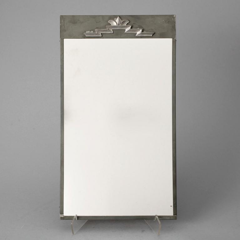 SPEGEL samt SPEGELLAMPETTER, ett par, art deco, tenn, 1930-tal.