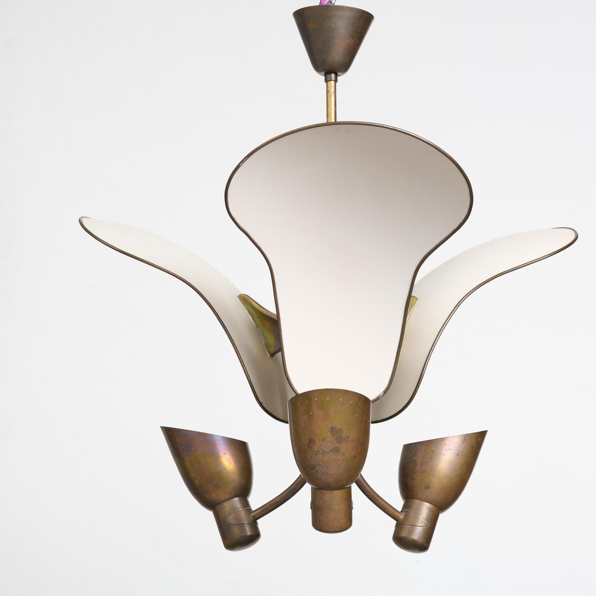 Carl-Axel Acking, a ceiling lamp model "980", Bröderna Malmströms Metallvarufabrik, Malmö, 1940s.