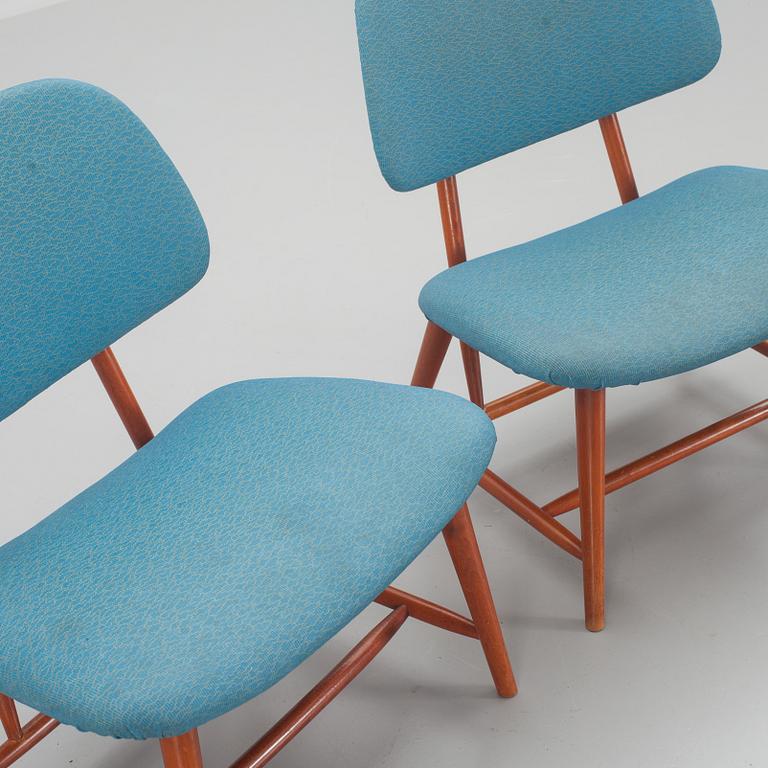 FÅTÖLJER, ett par, TEVE, Alf Svensson, Ljungs Industrier. Modellen formgiven 1953.