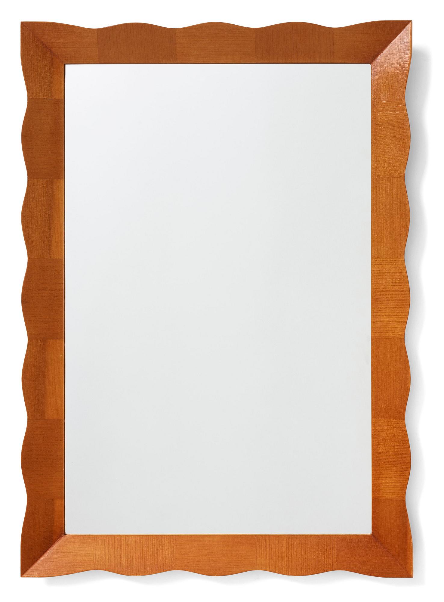 Swedish Modern, an elm framed mirror, Fröseke, 1940s-1950s.
