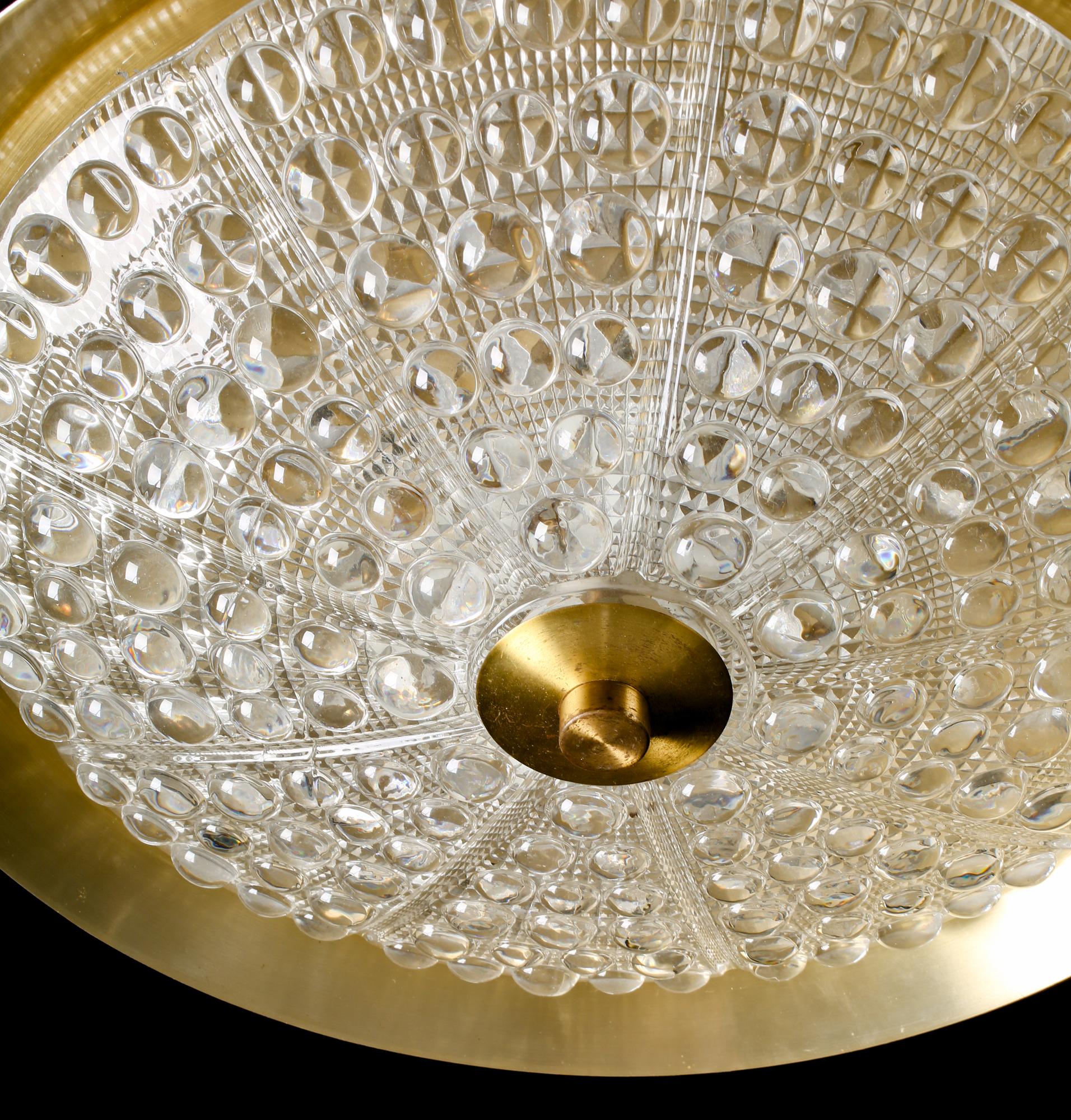TAKLAMPA / TAKPLAFOND, Carl Fagerlund, Orrefors, 1900-talets mitt. Ca 50 cm.