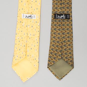 Two Hermés silk ties, France.