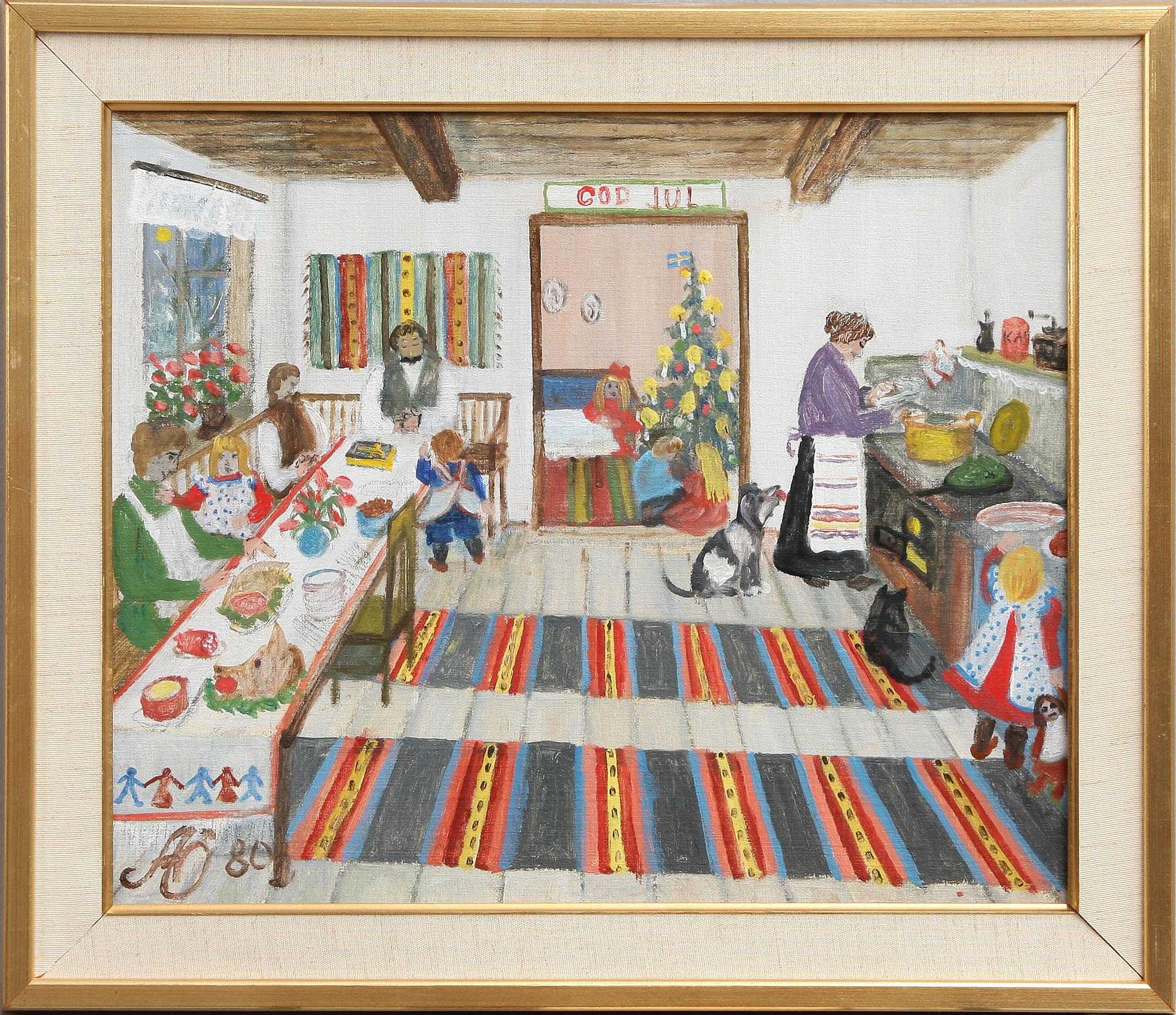 ALMA ÖHRSTRÖM, olja på pannå, sign o dat 80.