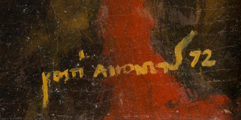 KOSTI AHONEN, oil on board, signed and dated -72.