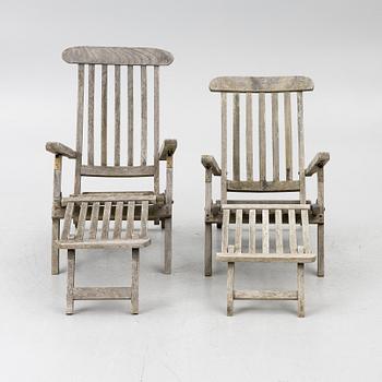 Deck chairs, a pair, circa 2000.