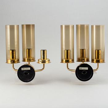 Hans-Agne Jakobsson, vägglampor, ett par, "Sonata" Markaryd 1900-talets senare del.