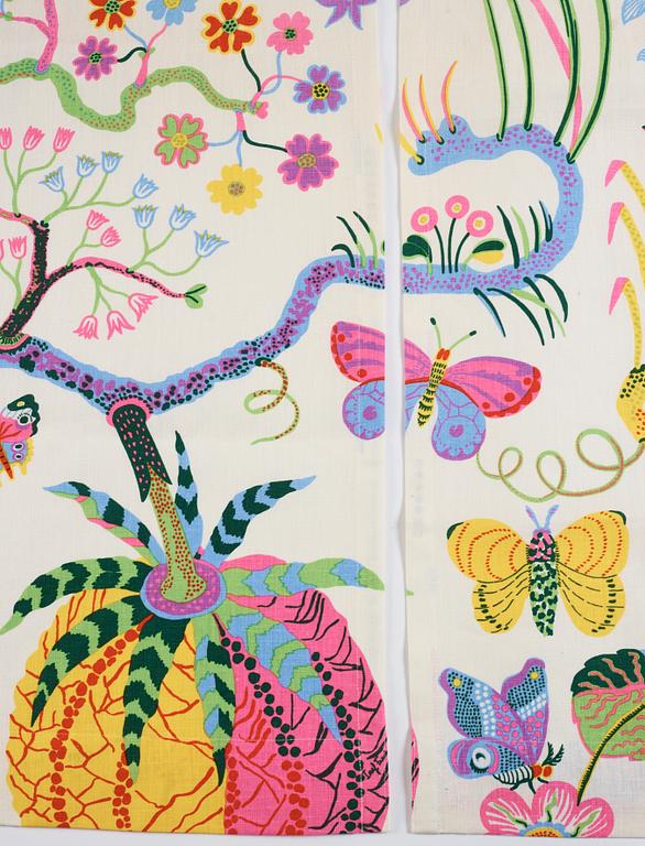 Josef Frank, gardiner, ett par, "Hawaii", Firma Svenskt Tenn.