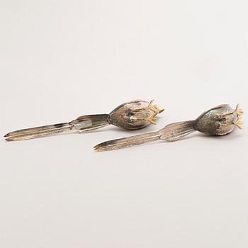 Four silver bird table decorations, Spanish and Finnish hallmarks, 20th Century.