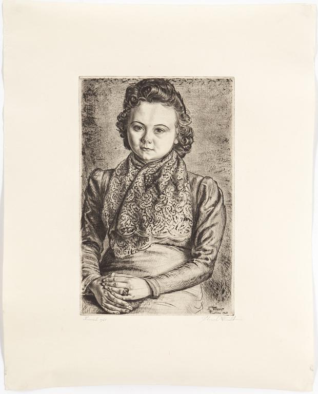 EDUARD WIIRALT, drypoint, signed and dated 1941.