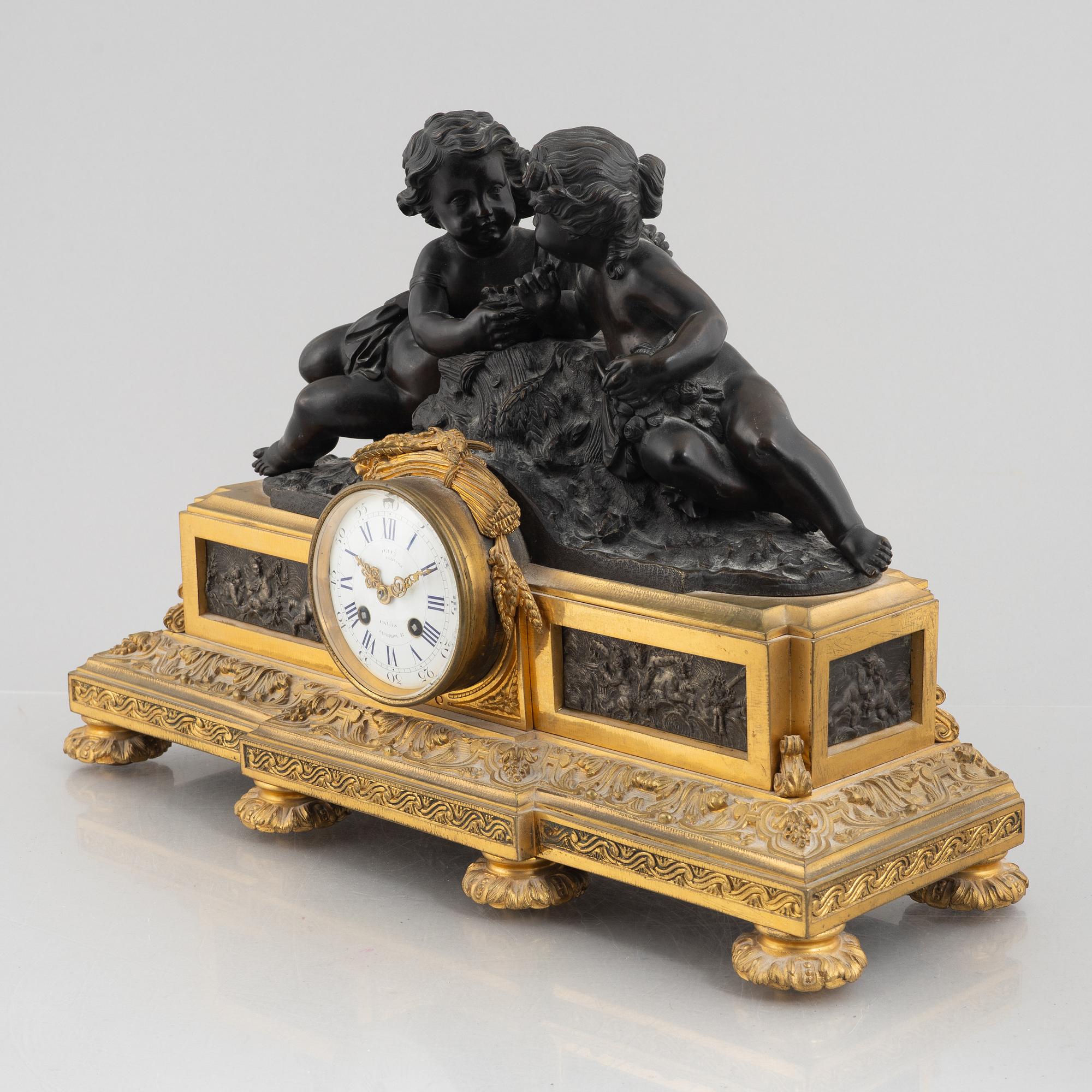 A French mantle clock, mid19th century.