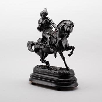 SKULPTUR, svartmålad metall, omkring år 1900.