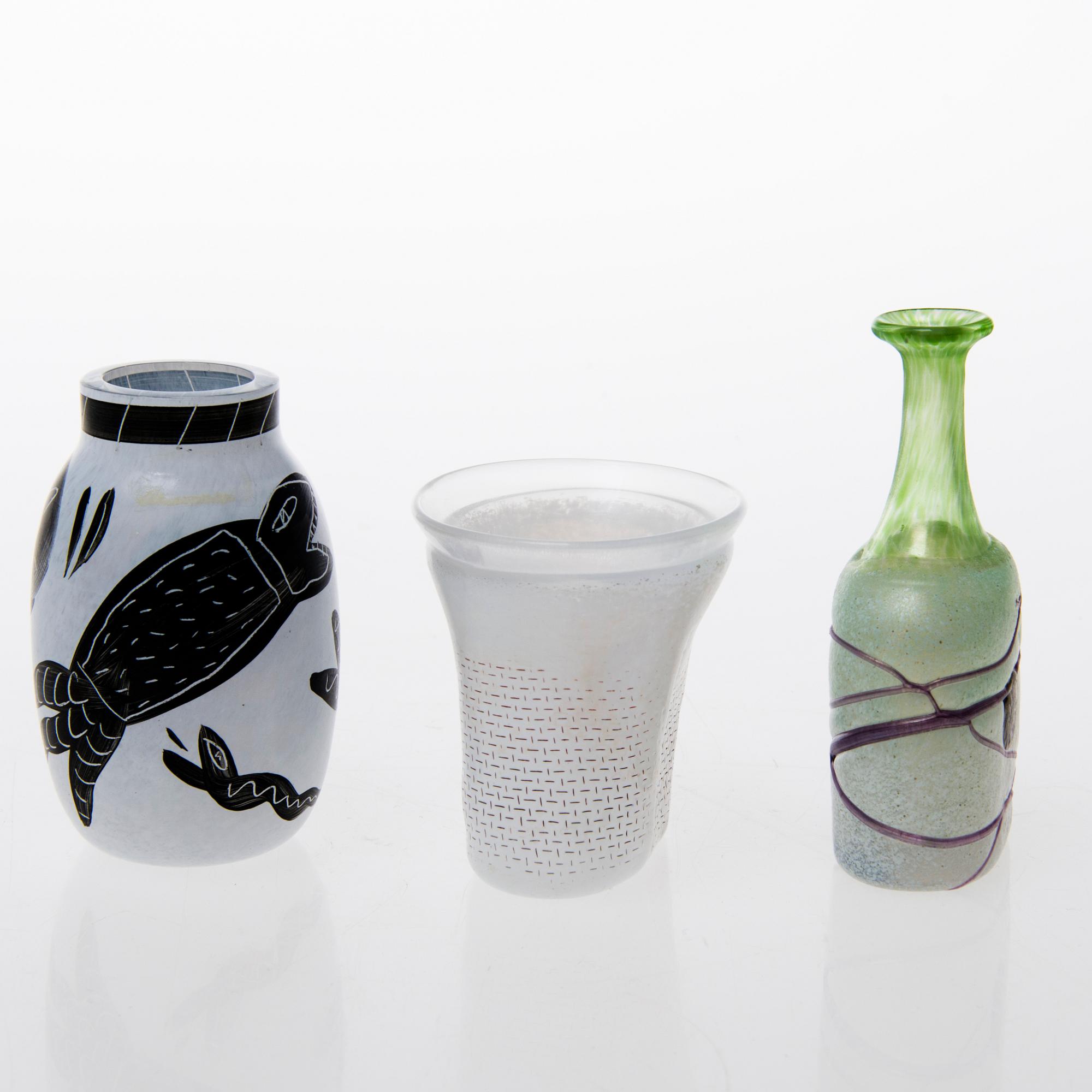 KOSTA BODA, PARTI DIVERSE GLAS, 5 delar, glas, Kosta Boda Sverige, 1900-talets slut.