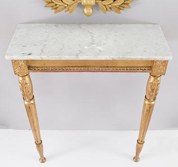SPEGEL med KONSOLBORD, gustaviansk stil, 1900-tal.