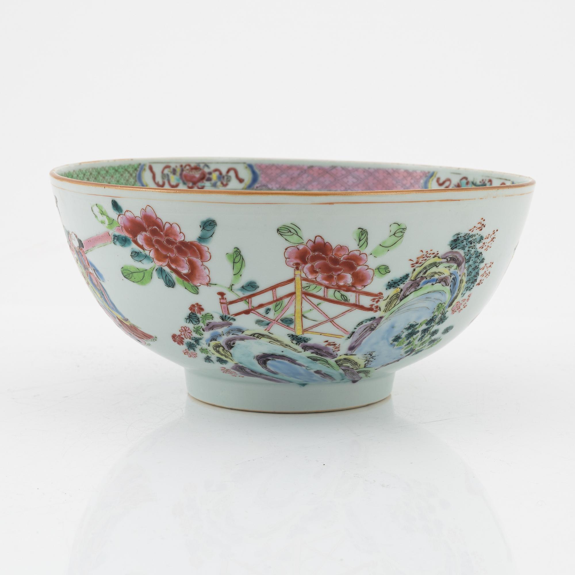 Bålskål, kompaniporslin. Qingdynastin, Qianlong (1736-95).