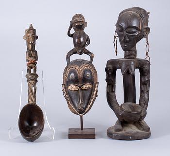 MASK, SKULPTUR samt SKED, Afrika, 1900-tal.