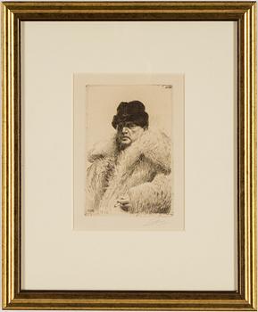 ANDERS ZORN, etching, signed and signed and dated  1916 in the plate.