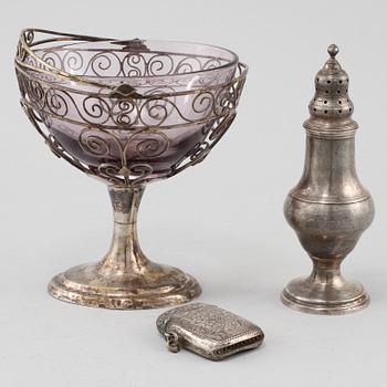 PARTI SILVER, 3 delar, 1800/1900-tal. Vikt 260 g.