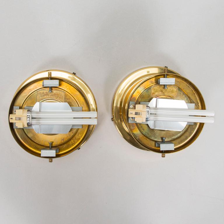 Klaus Michalik, A pair of 1960s wall/ceiling lights, 'Bau' model 971-504/H for Stockmann Orno, Finland.