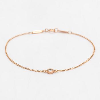 Tiffany & Co, Elsa Peretti, an 18K rose gold 'Diamonds by the Yard' bracelet with a diamond ca 0.05 ct.