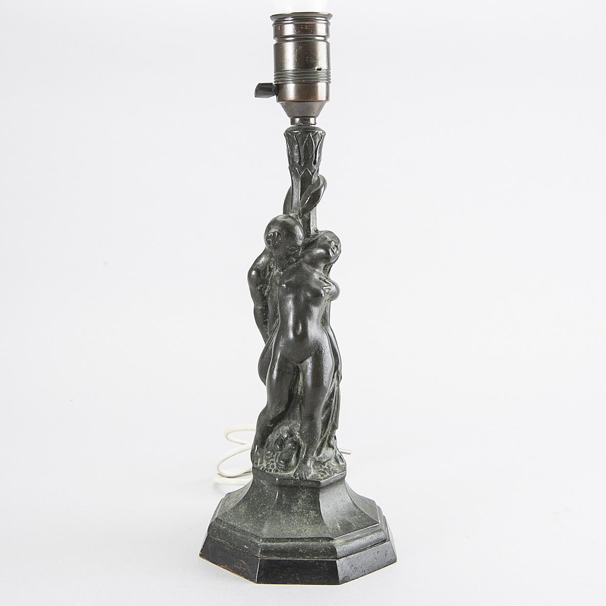 Axel Gute, a bronze table lamp, 1920's.