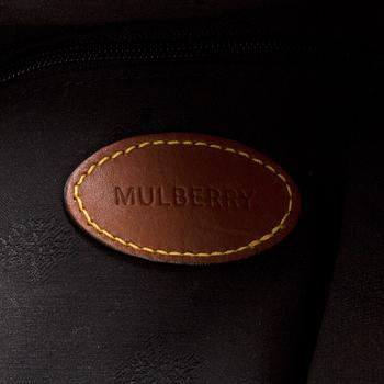 MULBERRY, a 'Large Clipper' Scotchgrain weekend bag.