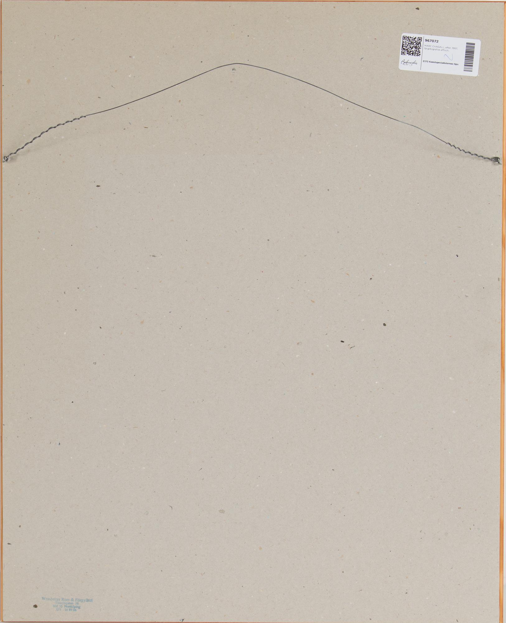 MARC CHAGALL, efter, 1957, färglitografisk affisch.