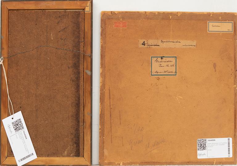 Agnes Wieslander, 2 st "Gråväder" samt gatubild från Italien.