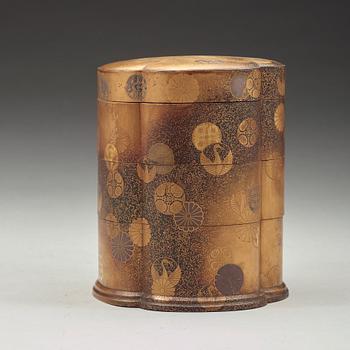 A Japanese lacquer box, Meiji period (1868-1912).