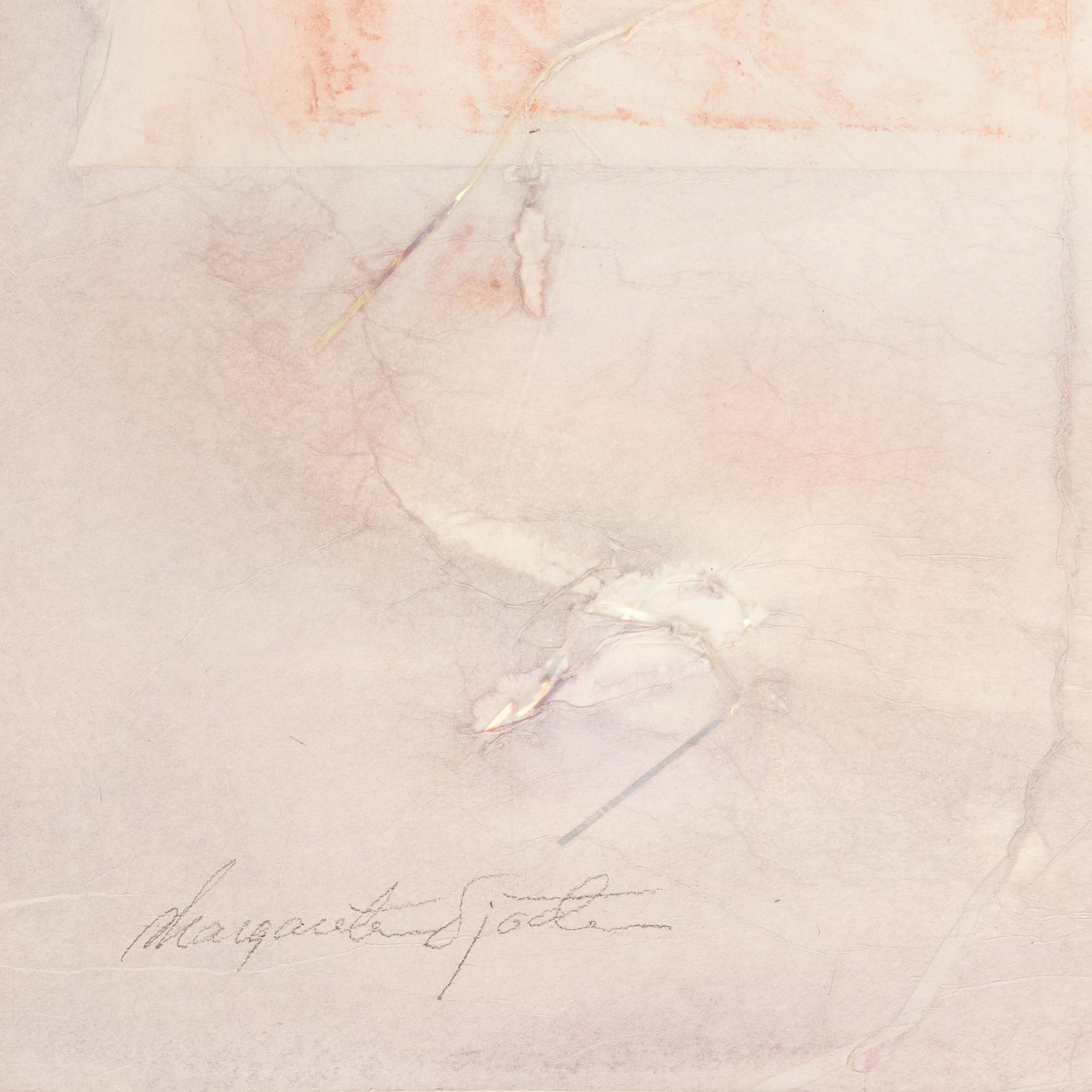 Margareta Sjödin, akvarell & collage, signerat.