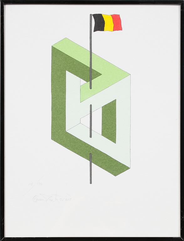 OSCAR REUTERSVÄRD, 15 st, mapp av färglitografier, signerade och numrerade.