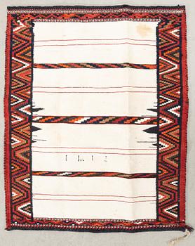 Bachtiari sofreh rug semi-antique, approx. 117x90 cm.