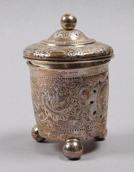 LOCKBÄGARE, silver, barockstil, 1950.