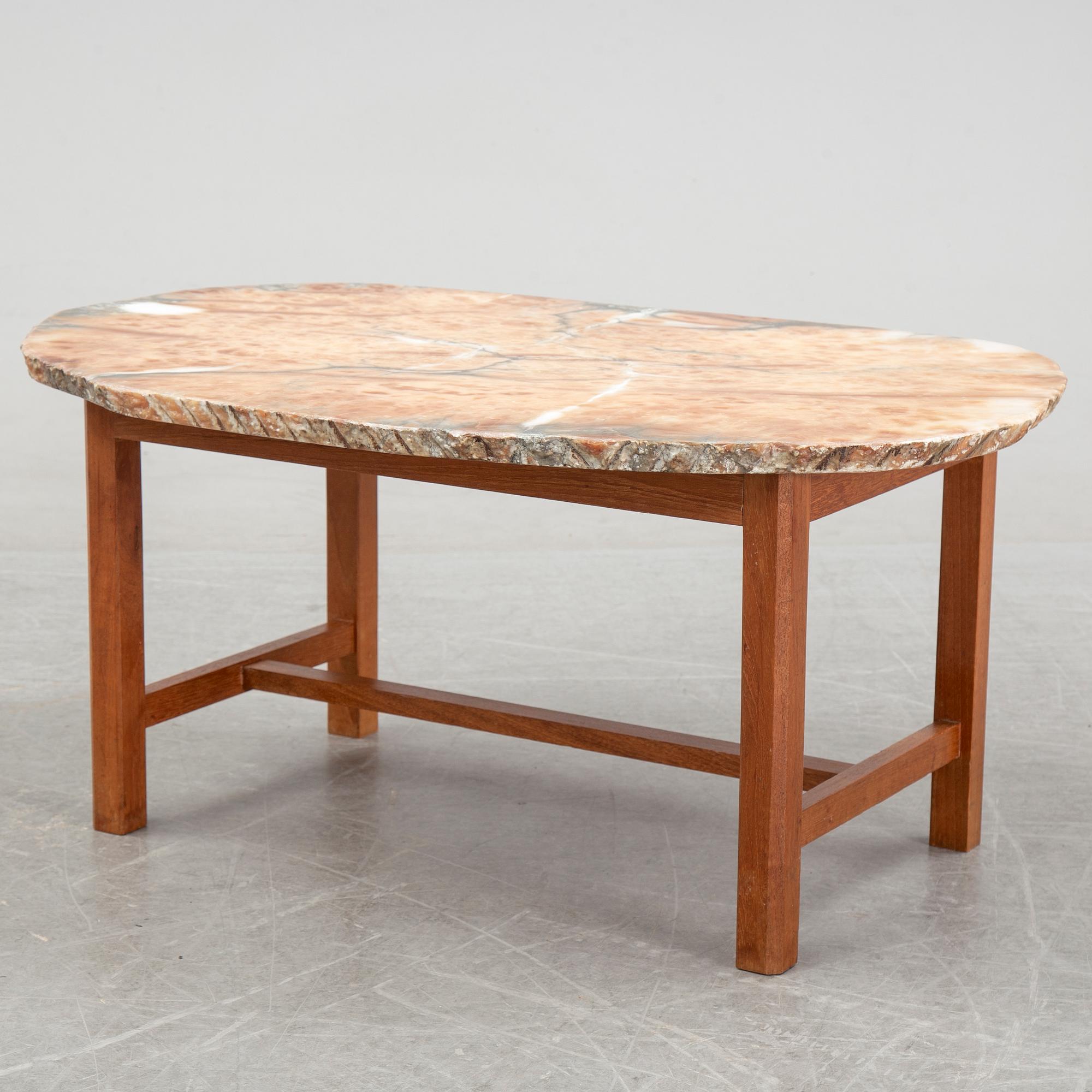 An agate top Swedish Modern coffee table, 1940's/50's.